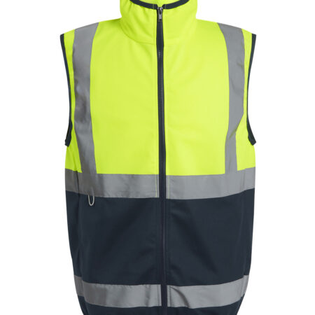 TRS257 Regatta Pro hi-vis full-zip gilet Yellow/Navy - Image 2