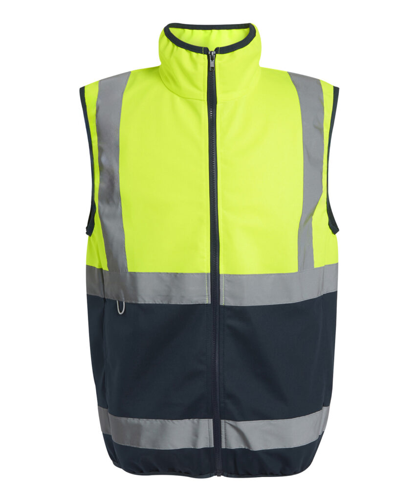 TRS257 Regatta Pro hi-vis full-zip gilet Yellow/Navy