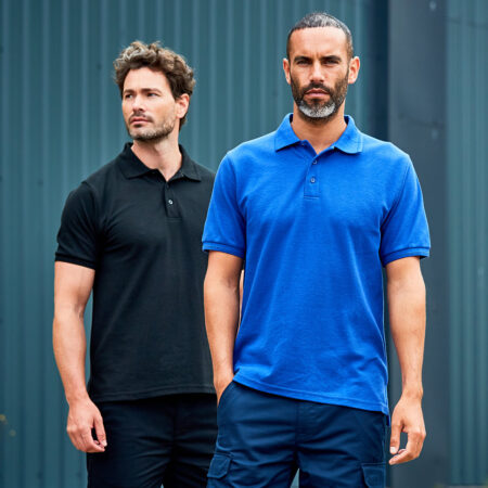 RX110 Pro premium  heavier-weight polo  looks great and lasts longer, 50% Cotton, 50% Polyester 250gsm