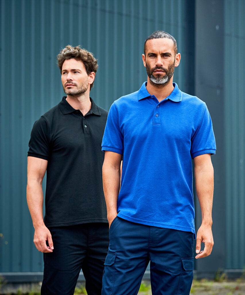 RX110 Pro premium  heavier-weight polo  looks great and lasts longer, 50% Cotton, 50% Polyester 250gsm