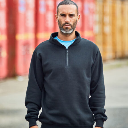 RX305 Pro ¼-neck zip sweatshirt twin-needle stitching, this sturdy garment will see you through any work environment. - Image 5