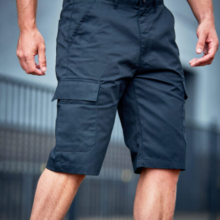 RX605 Pro cargo shorts his multi-functional cargo short is made from hardwearing polycotton fabric with a traditional waist band with belt loops
