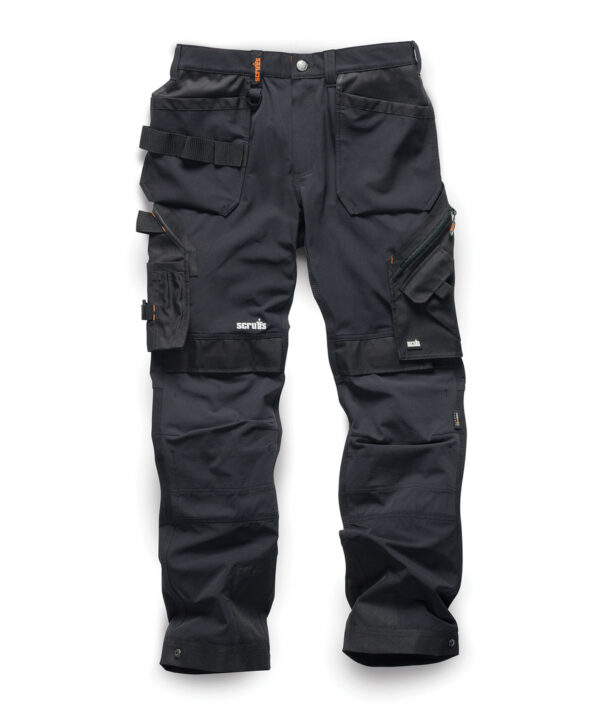SH071BLAC Scruffs Pro Flex Plus Holster Trousers - flexible slim fit trousers with four-way stretch fabric
