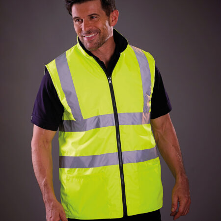 HV008F - Hi-vis reversible fleece bodywarmer