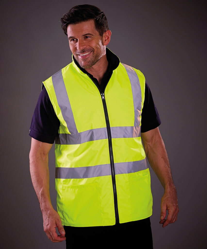 HV008F - Hi-vis reversible fleece bodywarmer
