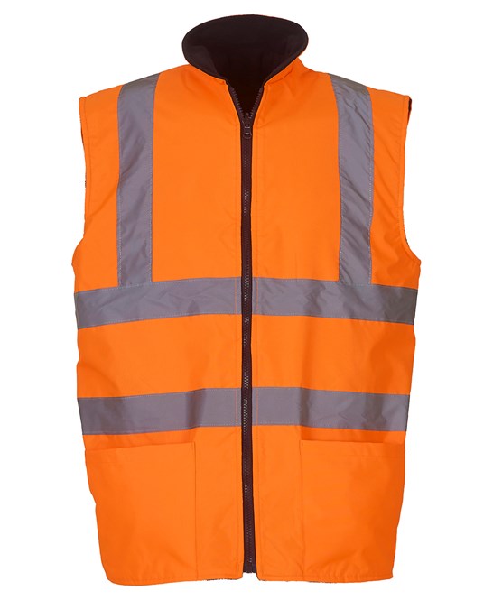 HV008F - Hi-vis reversible fleece bodywarmer