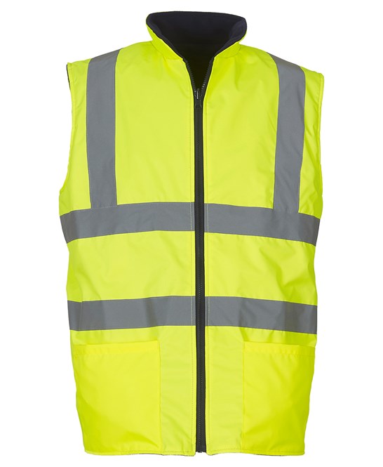 HV008F - Hi-vis reversible fleece bodywarmer
