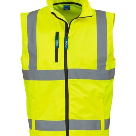 HV006 - Hi-vis. 3-layer waterproof  softshell gilet, Inner-layer: Microfleece - Image 4