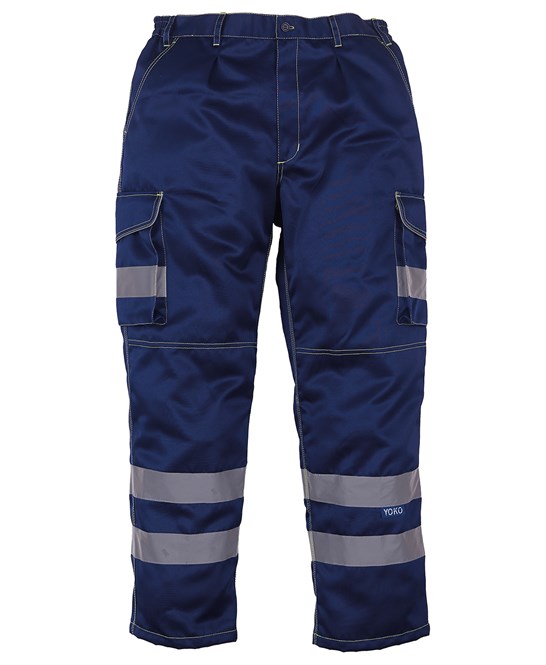 HV018T/3M - Hi-vis polycotton cargo trousers with kneepad pockets
