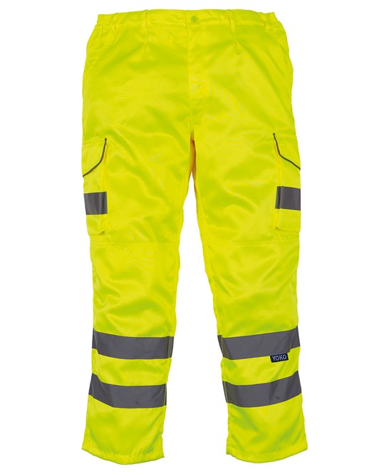 HV018T/3M - Hi-vis polycotton cargo trousers with kneepad pockets