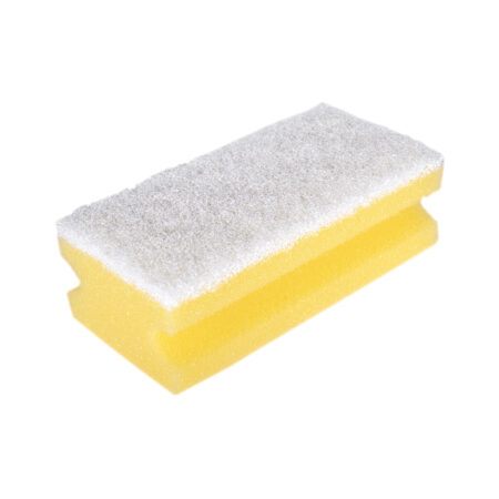 102425 - Non-Scratch Finger Gripped Sponge Scourer White (Box of 50 X 10pk)