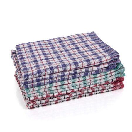 102751 - Coloured Check Tea Towel (Box of 15 x 10pkt)