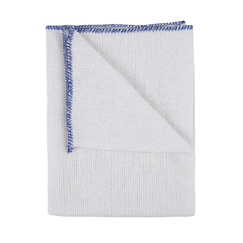 100107-Medium weight Bleached Dishcloth 50x30cm (box of 50 x 10pkt)