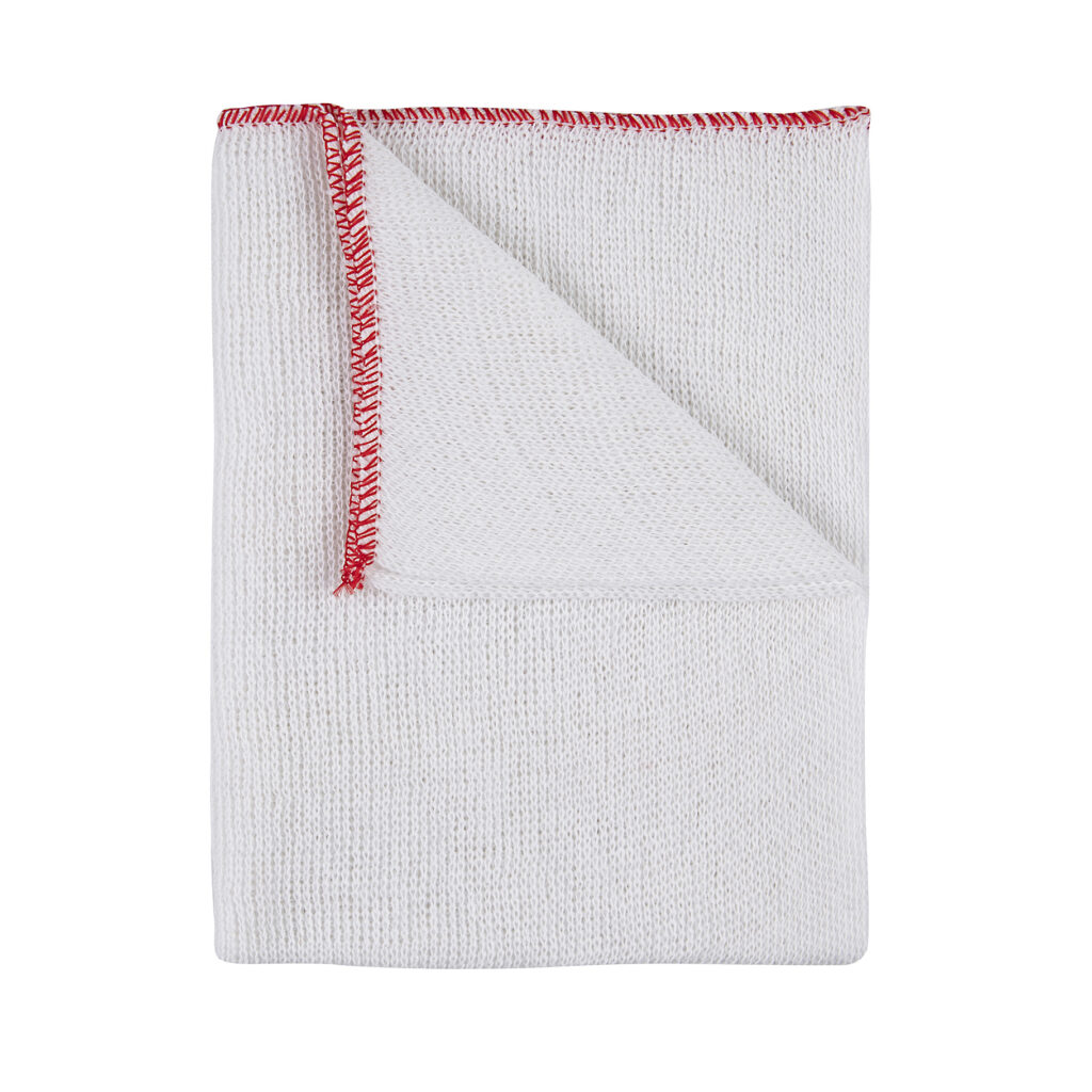 100107-Medium weight Bleached Dishcloth 50x30cm (box of 50 x 10pkt)