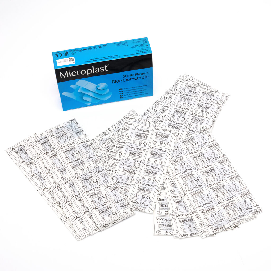 Microplast Assorted Blue Detectable Plasters (Box 100)