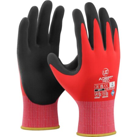 ADEPT®-RED - NFT™ PALM COATED RED £2.18/pair sold in packs of 12