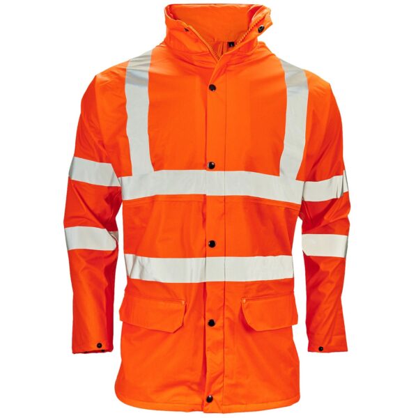 18281 Storm-Flex® Extreme Shell Orange PU Jacket ultimate combination of waterproofness and breathability