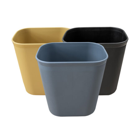 101747 12L Rectangular Plastic Waste Basket Available in three colours, black, beige and grey.