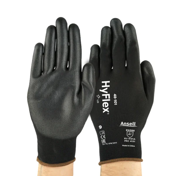 13 Gauge Ansell Hyflex 48-101 PU Coated Multi Purpose Work Gloves £1.69/pair sold in packs of 10