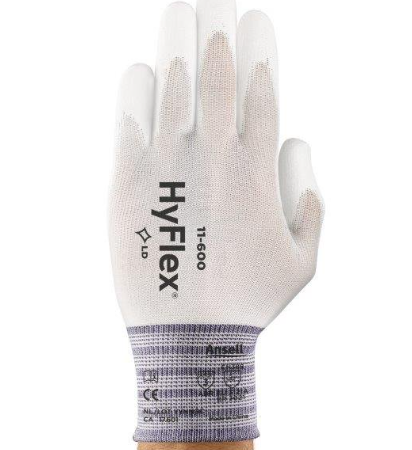 HYFLEX® 11-600 Light and sensitive white-colored industrial gloves £2.69/pair sold in packs of 10 - Image 2