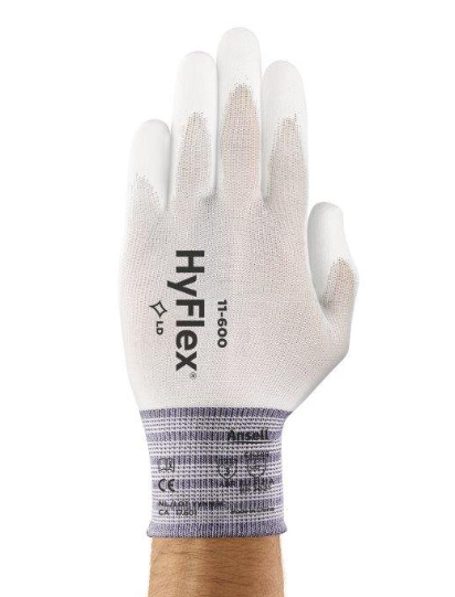 HYFLEX® 11-600 Light and sensitive white-colored industrial gloves £2.69/pair sold in packs of 10