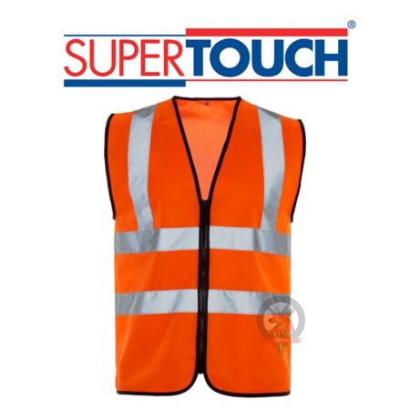 Supertouch Orange Hi Vis Vests, Zip-Fastening-EN20471 - 32381