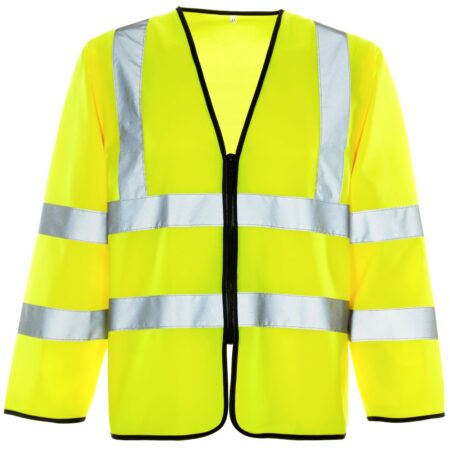 32641 Supertouch Hi Vis Yellow Long Sleeved Zip Vest