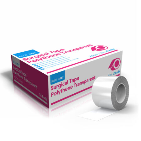 80000001 POLYETHYLENE TRANSPARENT SURGICAL TAPE 2.5cm x 5mtr box 12