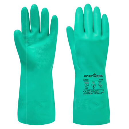 Portwest A810 - Nitrosafe Flock Lined Chemical Nitrile Gloves Type B Chemical (A highest, B, C Lowest)