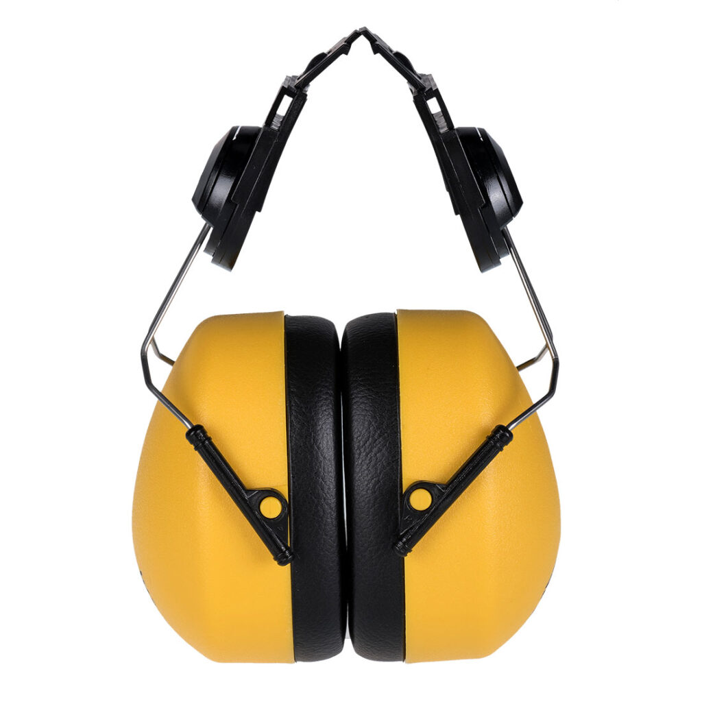 Portwest - PW42 - Clip-On Yellow or Red Ear Protector - SNR 26 dB