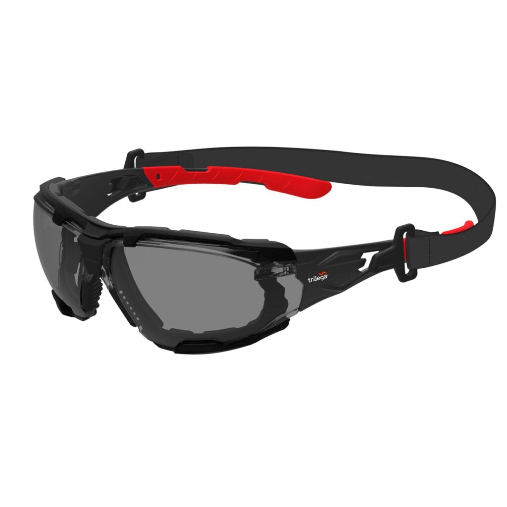 SETO™ F+ ELITE - SM- SMOKE LENS Elite Premium Safety Spec with Foam & Strap as standard. KN Rated Anti-Fog, Anti-Scratch
