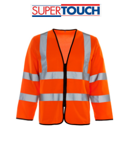 32681 Supertouch Hi Vis Orange Long Sleeved Zip Vest