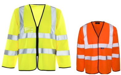 32741 Supertouch Hi Vis Yellow or Orange Long Sleeved Zip Vest with ID Pocket