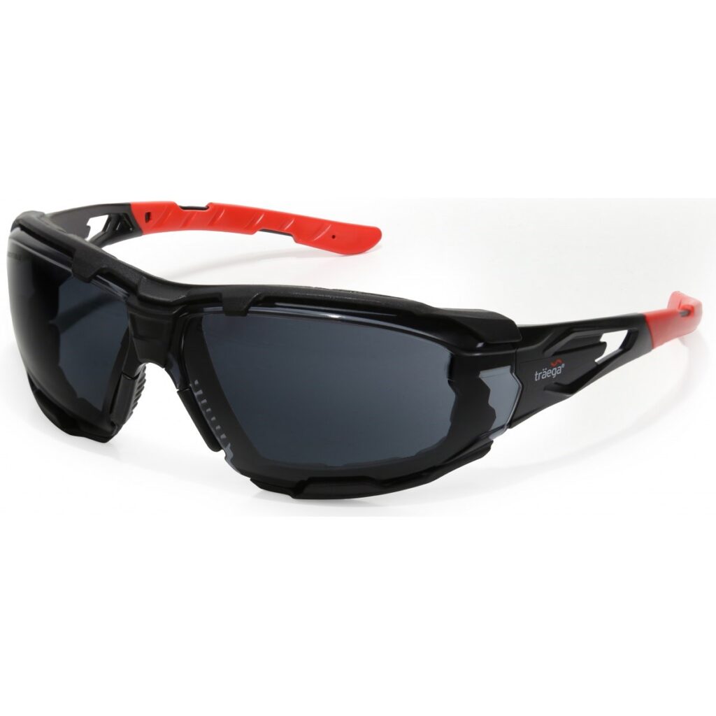 SETO™ F+ ELITE - SM- SMOKE LENS Elite Premium Safety Spec with Foam & Strap as standard. KN Rated Anti-Fog, Anti-Scratch