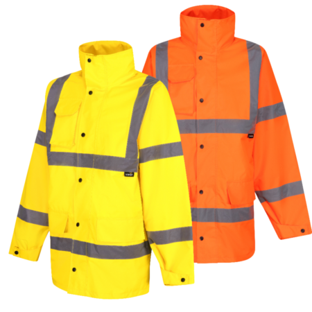 BREATHABLE HI VIS WATERPROOF PARKA JACKET, MESH LINED - TBRJ31 YELLOW / TBRJ31G ORANGE - Image 2