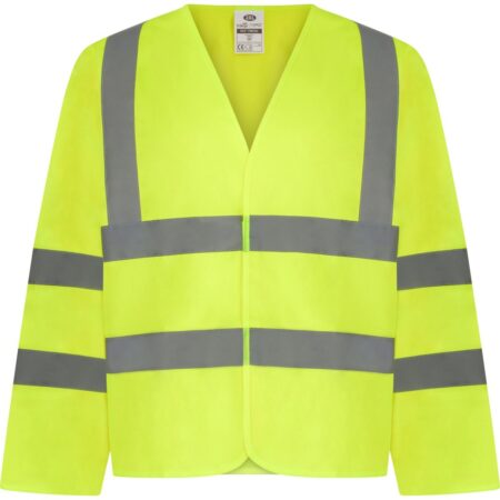 TWC03 - – Traega Enhanced Visibility Long Sleeve Velcro WAISTCOAT with Reflexr Hi Vis Tape EN20471- Yellow - Image 2