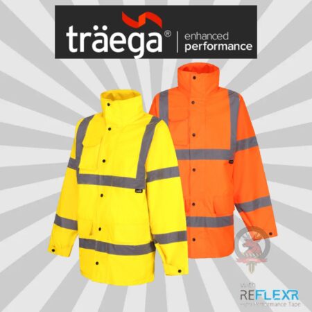 BREATHABLE HI VIS WATERPROOF PARKA JACKET, MESH LINED - TBRJ31 YELLOW / TBRJ31G ORANGE