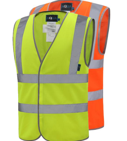 WC002- EN20471 Full Spec TWO BAND & BRACE WAISTCOAT Orange or Yellow