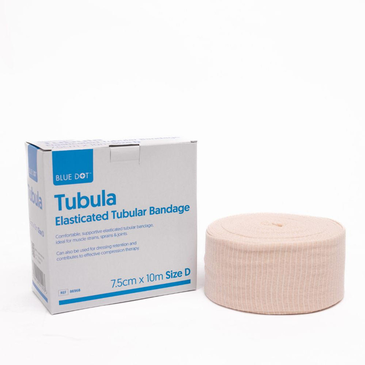 86968 - Blue Dot Tubular Bandage Size D 7.5Cm x 10mtr