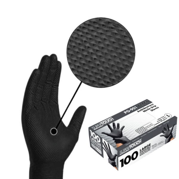 PG901-Black Diamond Grip Nitrile, Box of 100