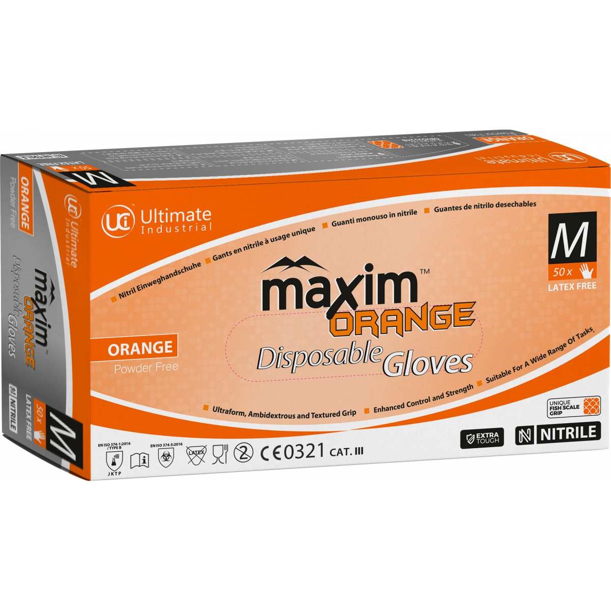 DG-MAXIM™-OR - HEAVY DUTY ORANGE FISHSCALE 6MIL  Box 50 60% better grip in motor oil vs raised diamond alternatives. - Image 2