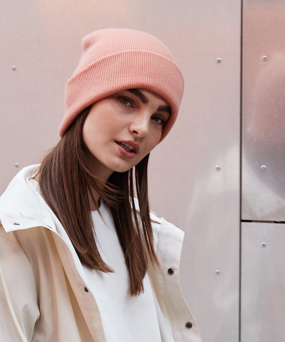 UC410 Uneek Heavy weight Cuffed Beanies & BC045 Pink - Image 2