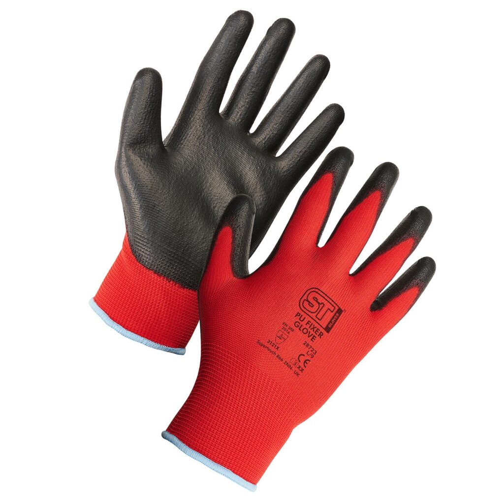 Supertouch 28721 PU Fixer 13 Gauge Precision Gloves Red/Black PU Glove