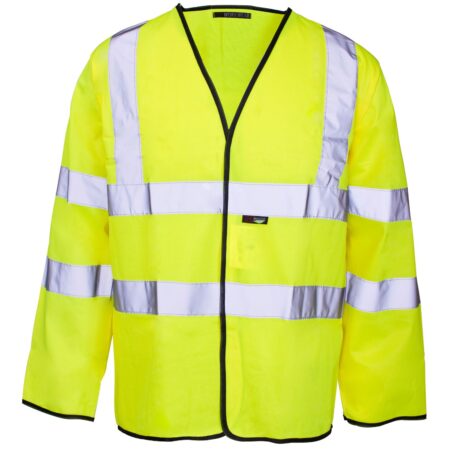 37441 Supertouch Hi Vis Yellow Long Sleeved Velcro Vest