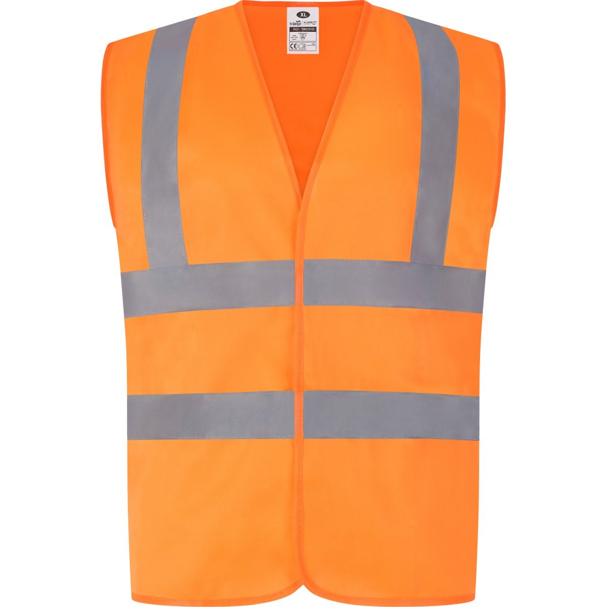 WC002- EN20471 Full Spec TWO BAND & BRACE WAISTCOAT Orange or Yellow - Image 2