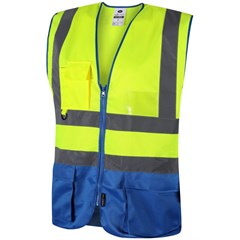 TWC06 - Traega Enhanced Visibility EXECUTIVE WAISTCOAT with Reflexr Hi Vis Tape EN20471- Yellow/Royal YE/RB - Image 3