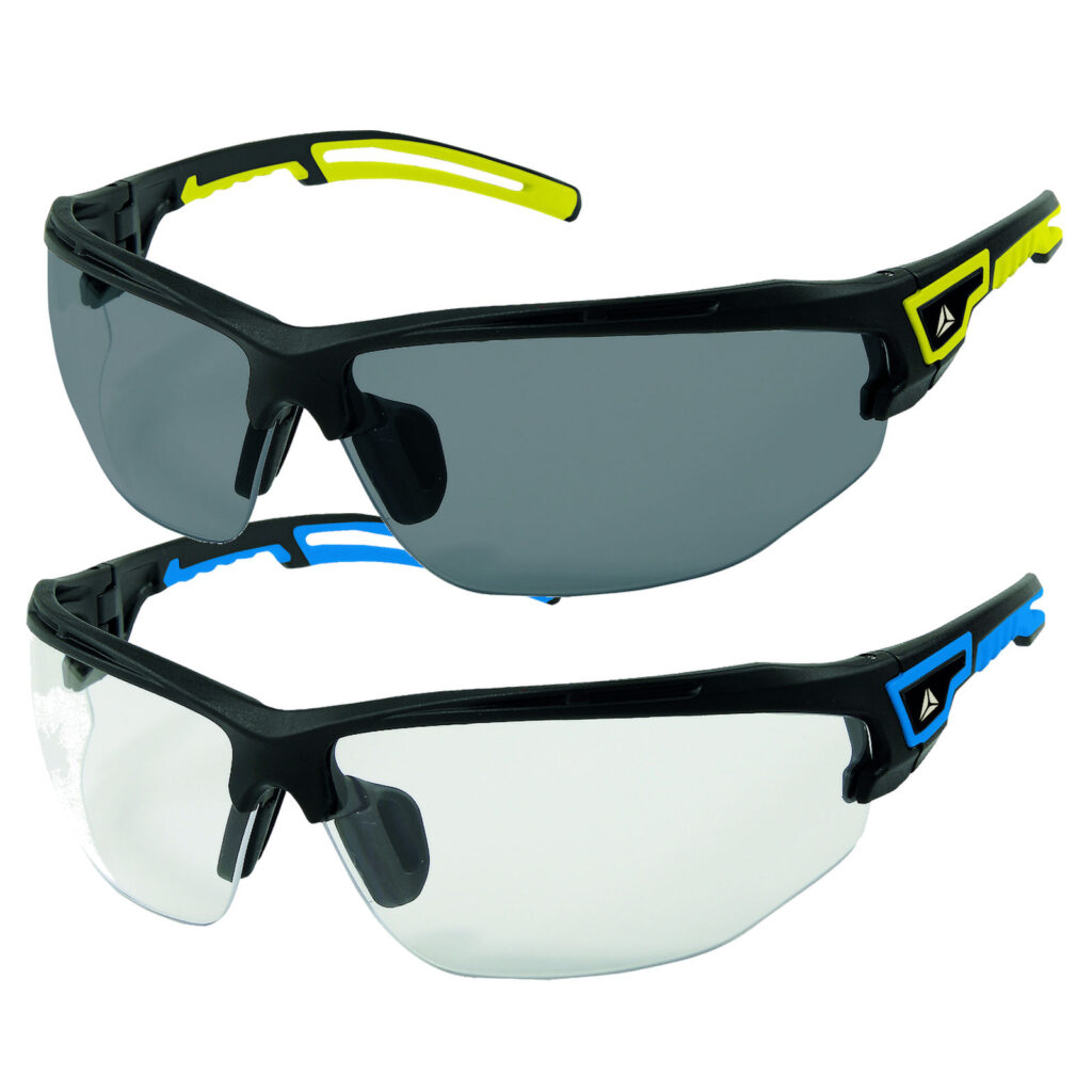 Delta Plus ASO2 Clear Lens : Polycarbonate - Two lens - Fog/Anti-scratch (KN), Non-slip temples - Flexible tip