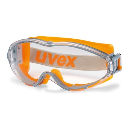 9302245 Uvex Ultrasonic Goggles, Scratch Resistant, Non-Misting, Grey/Orange