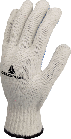 Delta Plus TP169 White Polycotton Work Gripper Gloves With PVC Dots