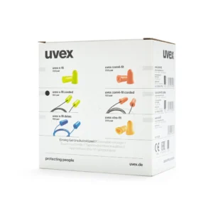 2111212 Uvex Green Whisper+ Corded Earplugs Box of 50 Pairs